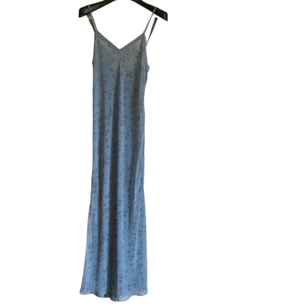 La Senza nightgown blue floral spaghetti straps size small sheer